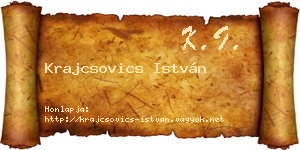 Krajcsovics István névjegykártya