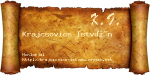 Krajcsovics István névjegykártya